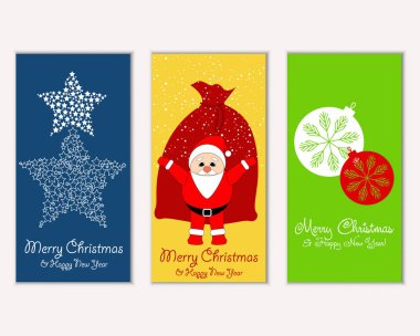 vektör çizim kış tatil tebrik kartları