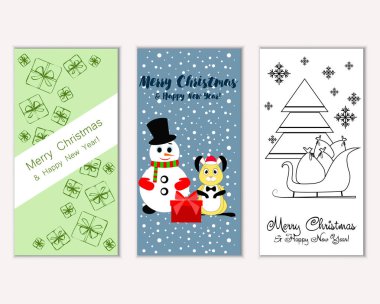 Mutlu Noeller ve mutlu yeni yıl tebrik kartları   