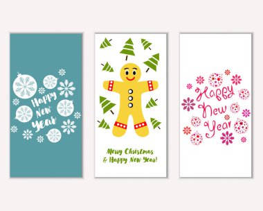 Mutlu Noeller ve mutlu yeni yıl tebrik kartları   