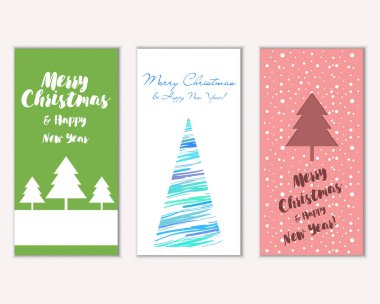 Renkli Noel kartları ile yeni yıl süslemeleri, illüstrasyon vektör