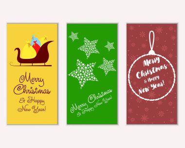 vektör çizim kış tatil tebrik kartları