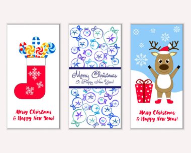 vektör çizim kış tatil tebrik kartları