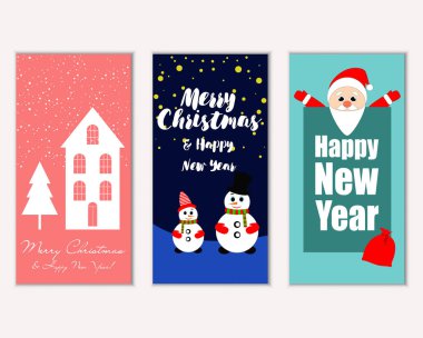 Mutlu Noeller ve mutlu yeni yıl tebrik kartları   