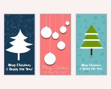 vektör çizim kış tatil tebrik kartları