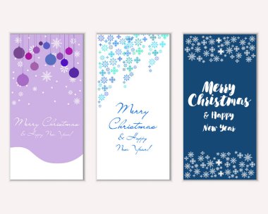 mutlu Noeller ve mutlu yeni yıl tebrik kartları vektör çizim
