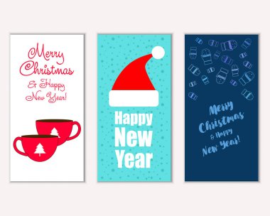 Mutlu Noeller ve mutlu yeni yıl tebrik kartları   