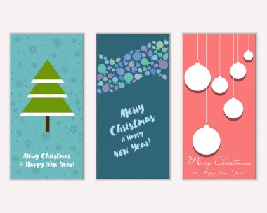 vektör çizim kış tatil tebrik kartları