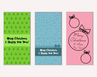 Renkli Noel kartları ile yeni yıl süslemeleri, illüstrasyon vektör