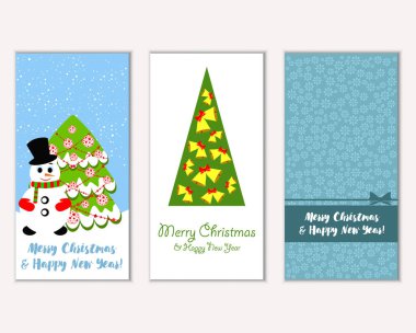 Renkli Noel kartları ile yeni yıl süslemeleri, illüstrasyon vektör