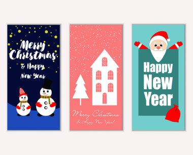 Mutlu Noeller ve mutlu yeni yıl tebrik kartları   