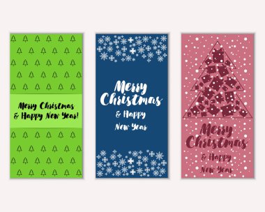 Renkli Noel kartları ile yeni yıl süslemeleri, illüstrasyon vektör