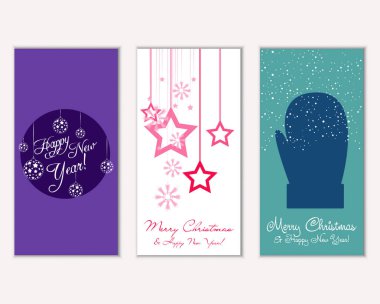 vektör çizim kış tatil tebrik kartları