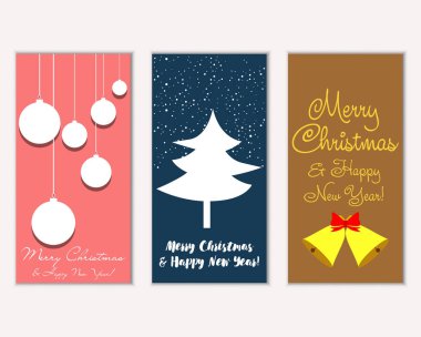 vektör çizim kış tatil tebrik kartları