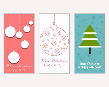 vektör çizim kış tatil tebrik kartları