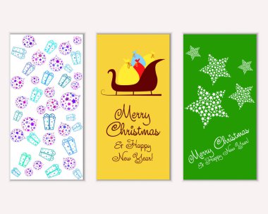 vektör çizim kış tatil tebrik kartları