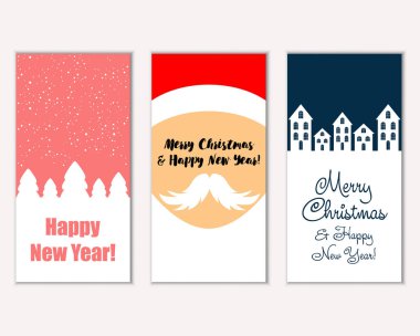 Mutlu Noeller ve mutlu yeni yıl tebrik kartları  