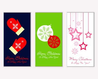 vektör çizim kış tatil tebrik kartları