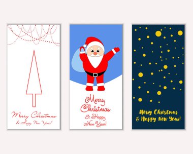 vektör çizim kış tatil tebrik kartları