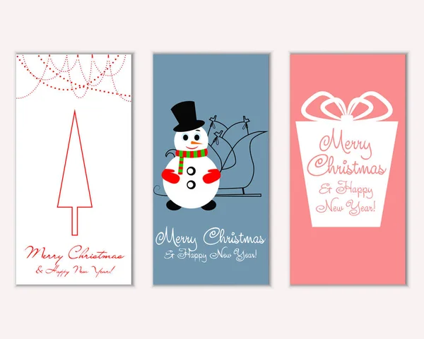 Kellemes Karácsonyi Ünnepeket Boldog Évet Üdvözlő Kártyák — Stock Vector