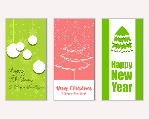 Illustration Vectorielle Des Cartes Vœux Joyeux Noël Bonne Année — Image vectorielle