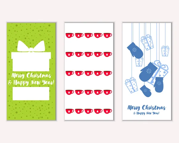 Illustration Vectorielle Des Cartes Vœux Joyeux Noël Bonne Année — Image vectorielle