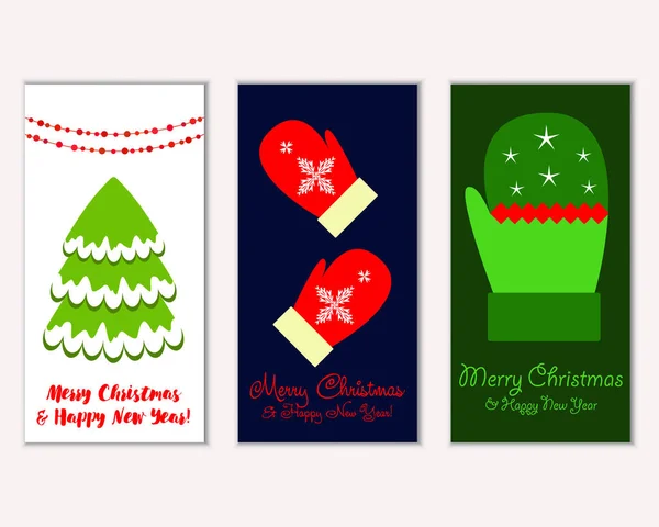 メリー クリスマスと幸せな新年のグリーティング カード — ストックベクタ