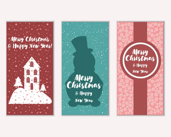 Joyeux Noël Bonne Année Cartes Voeux — Image vectorielle