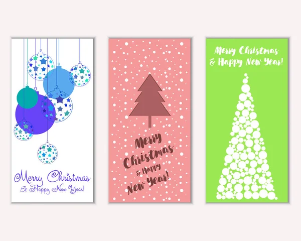 Renkli Noel kartları ile yeni yıl süslemeleri, illüstrasyon vektör