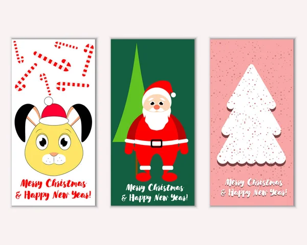 mutlu Noeller ve mutlu yeni yıl tebrik kartları vektör çizim       