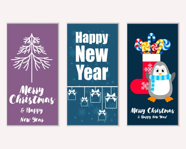 Ilustracja Wektorowa Kartki Życzeniami Wesołych Świąt Szczęśliwego Nowego Roku — Wektor stockowy