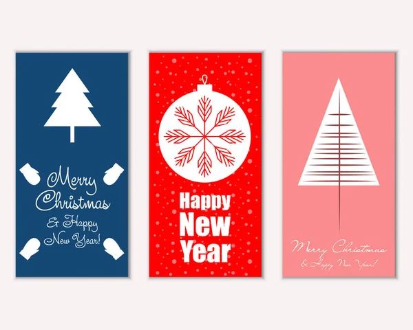 mutlu Noeller ve mutlu yeni yıl tebrik kartları vektör çizim