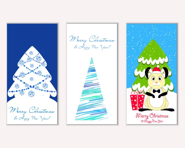 Renkli Noel kartları ile yeni yıl süslemeleri, illüstrasyon vektör
