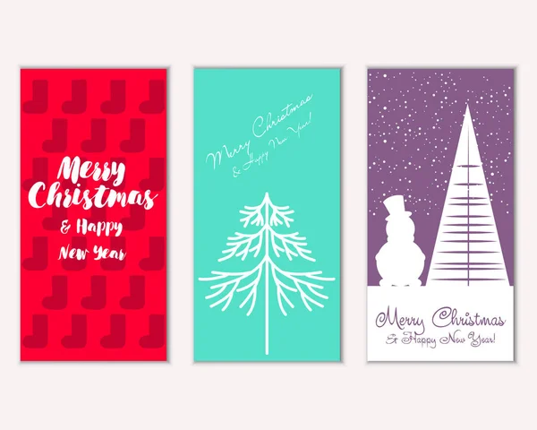 Joyeux Noël Bonne Année Cartes Voeux — Image vectorielle