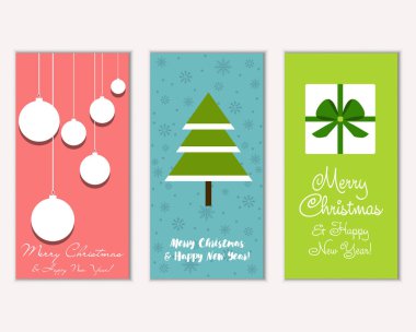 vektör çizim kış tatil tebrik kartları