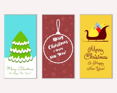 vektör çizim kış tatil tebrik kartları