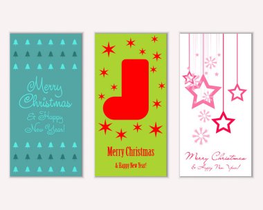 vektör çizim kış tatil tebrik kartları