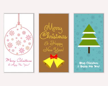 vektör çizim kış tatil tebrik kartları