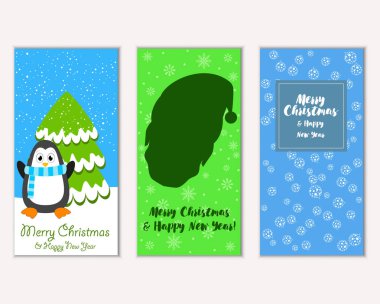 Renkli Noel kartları ile yeni yıl süslemeleri, illüstrasyon vektör