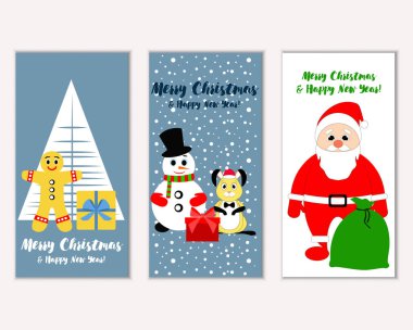 Mutlu Noeller ve mutlu yeni yıl tebrik kartları   