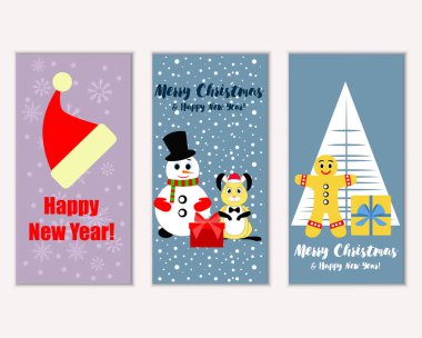 Mutlu Noeller ve mutlu yeni yıl tebrik kartları   