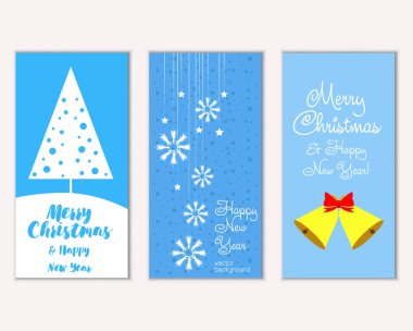 Renkli Noel kartları ile yeni yıl süslemeleri, illüstrasyon vektör