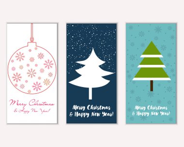 vektör çizim kış tatil tebrik kartları