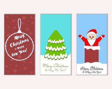 vektör çizim kış tatil tebrik kartları