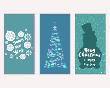 Mutlu Noeller ve mutlu yeni yıl tebrik kartları  
