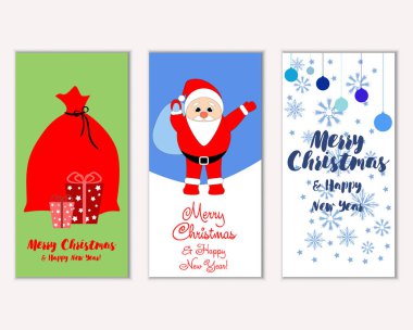 vektör çizim kış tatil tebrik kartları