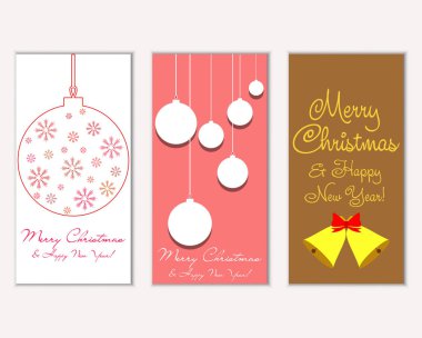 vektör çizim kış tatil tebrik kartları