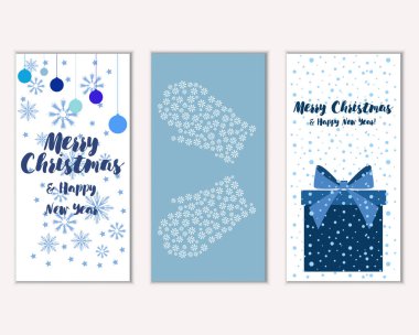 mutlu Noeller ve mutlu yeni yıl tebrik kartları vektör çizim      
