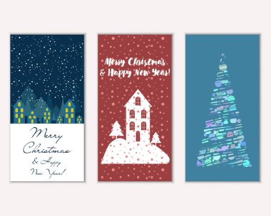 Mutlu Noeller ve mutlu yeni yıl tebrik kartları  