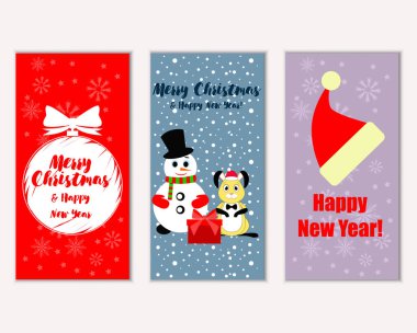 Mutlu Noeller ve mutlu yeni yıl tebrik kartları   