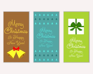 vektör çizim kış tatil tebrik kartları